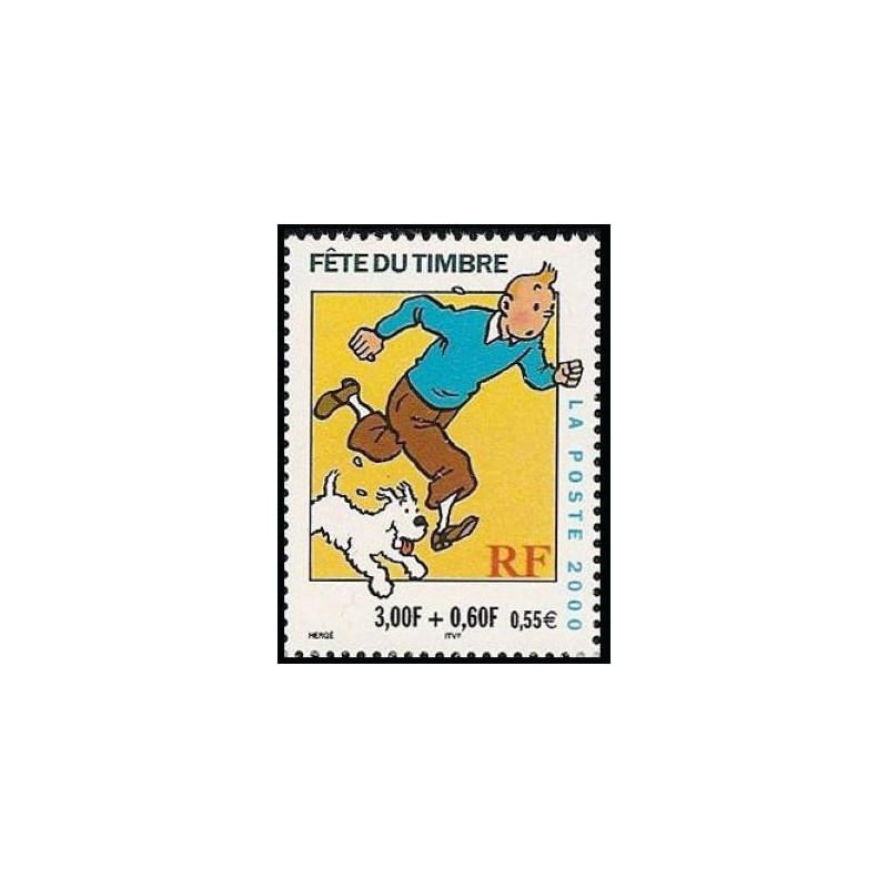 Timbre Yvert France No 3304 Journée du timbre tintin, issu de carnet