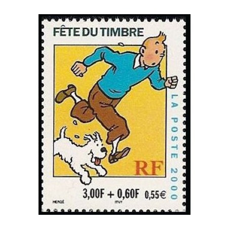 Timbre Yvert France No 3304 Journée du timbre tintin, issu de carnet