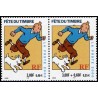 Timbre Yvert France No P3304A Paire journée du timbre Tintin, issue de carnet
