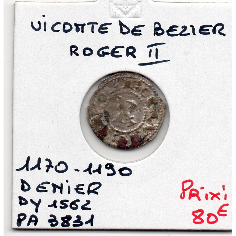 Languedoc, Vicomté de Bezier, Au nom de Roger II (1170-1190) Denier