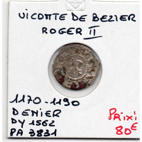 Languedoc, Vicomté de Bezier, Au nom de Roger II (1170-1190) Denier