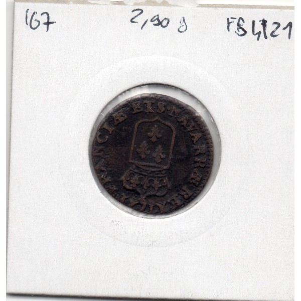 Liard au buste enfantin 1721 S Reims Louis XV pièce de monnaie royale