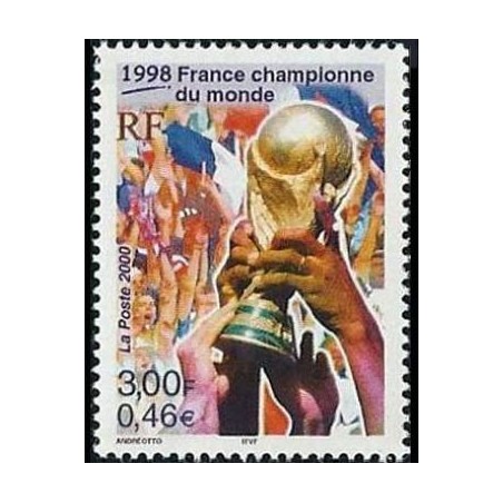 Timbre Yvert France No 3314 la France championne du monde de foot