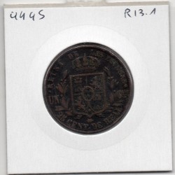 Espagne 25 centimos 1855 TB, KM 615 pièce de monnaie