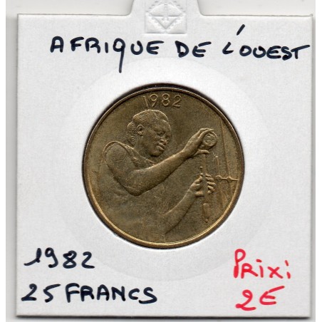 Etats Afrique Ouest 25 francs 1982 Sup KM 9 pièce de monnaie