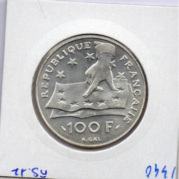 100 francs Descartes 1991 Sup, France pièce de monnaie