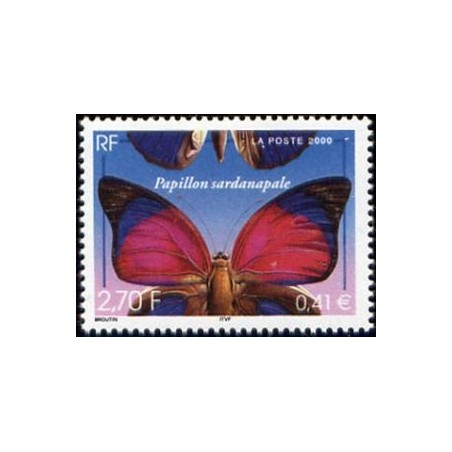 Timbre Yvert No 3332 Papillon Sardanapale, série Nature de France