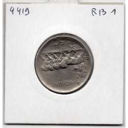 Italie 50 centesimi 1924 striée TTB+,  KM 61.2 pièce de monnaie