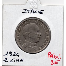 Italie 2 Lire 1924 R Rome  Sup,  KM 63 pièce de monnaie