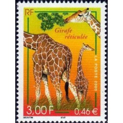 Timbre Yvert France No 3333 Girafe réticulée, série Nature de France