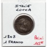 Italie Lucca 1 Franco 1807  TTB+, KM 23 pièce de monnaie