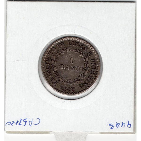 Italie Lucca 1 Franco 1807  TTB+, KM 23 pièce de monnaie