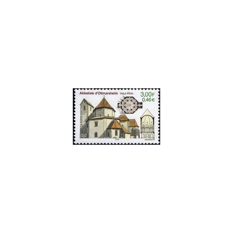 Timbre Yvert France No 3336 Abbatiale d'Ottmarsheim