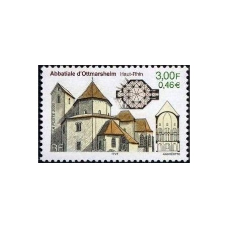 Timbre Yvert France No 3336 Abbatiale d'Ottmarsheim