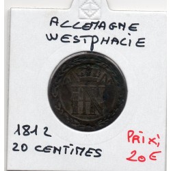 Westphalie Jérome Napoléon 20 centimes 1812 C TTB KM 97 pièce de monnaie