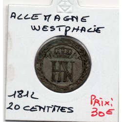 Westphalie Jérome Napoléon 20 centimes 1812 C TTB+ KM 97 pièce de monnaie