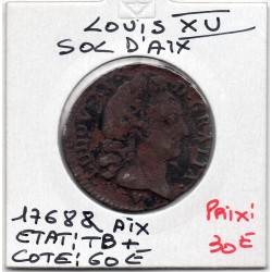 Sol d'Aix 1768 & Louis XV pièce de monnaie royale