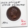 Medaille Louis Philippe statue equestre en bronze, Barre 1842 poinçon Bronze