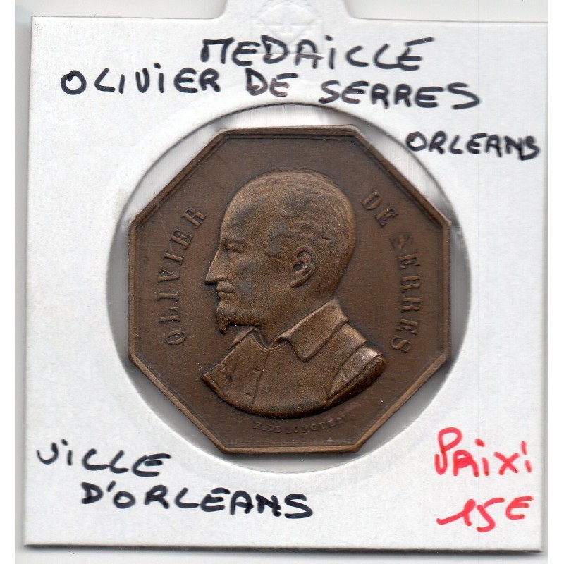 Medaille Olivier de Serres Orleans, Dubois 1825 sans poincon