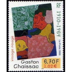 Timbre Yvert France No 3350 Gaston Chaissac, visage rouge