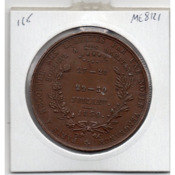 Medaille Paris, souvenirs des 3 glorieuses, Louis Philippe 1830, anonyme
