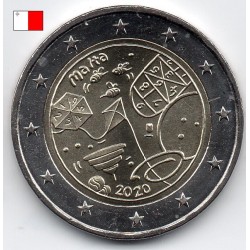 2 euros commémoratives malte 2020 jeux d'enfants pieces de monnaie €