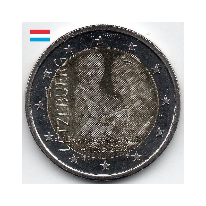 2 euros commémoratives Luxembourg 2020 Prince Charles holographique pieces de monnaie €