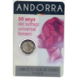 2 euros commémorative Andorre 2020 Suffrage universel feminin piece de monnaie €