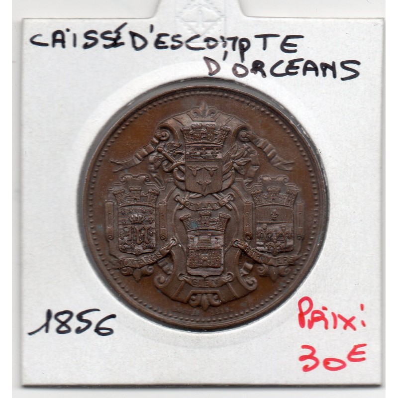 Medaille Caisse escompte d'Orleans 1856 Borrel poincon Abeille