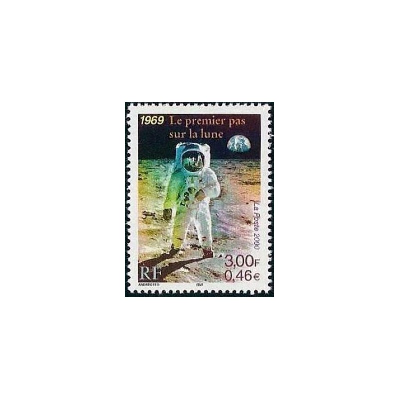 Timbre Yvert FranceNo 3355 Le premier pas sur la lune