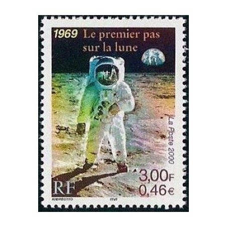 Timbre Yvert FranceNo 3355 Le premier pas sur la lune