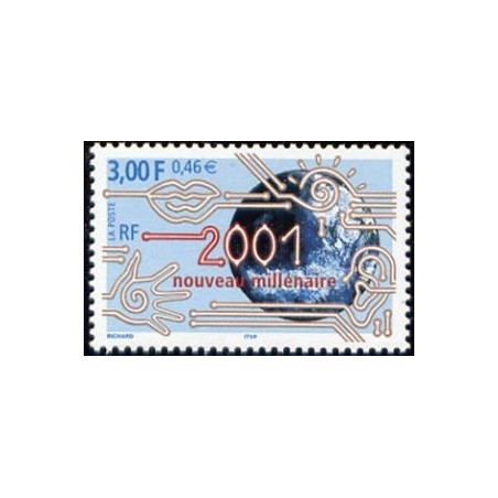 Timbre Yvert France No 3357 Nouveau millénaire 2001