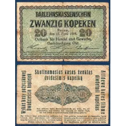 Allemagne Pick N°R120, B Billet de banque de 20 Kopeck 1916