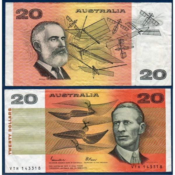 Australie P.46e, Billet de 20 Dollars 1974-1994 Kingsford-Smith