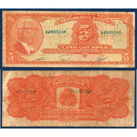 Haïti Pick N°232, Billet de banque de 5 Gourdes 1979