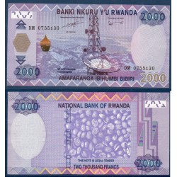 Rwanda Pick N°40, Neuf Billet de banque de 2000 Francs 2014