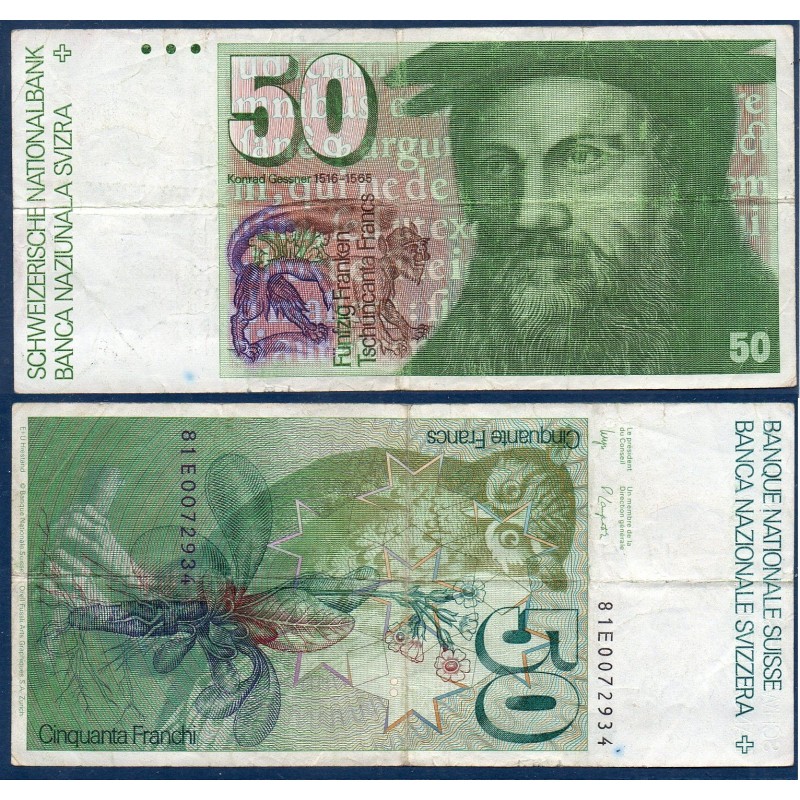 Suisse Pick N°56d, Billet de banque de 50 Francs 1981