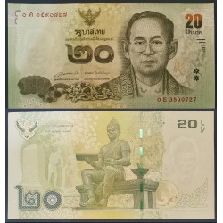 Thaïlande Pick N°118, Billet de banque de banque de 20 Baht 2016-2013