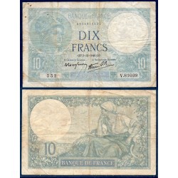 10 Francs Minerve TB 5.12.1940 Billet de la banque de France