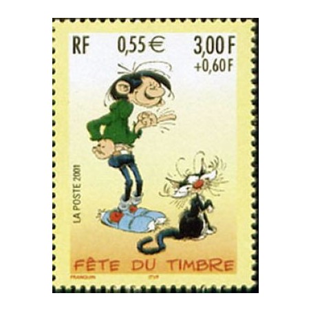 Timbre Yvert France No 3371 Journée du timbre, Gaston Lagaffe issu de carnet