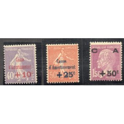 Timbres France Yvert No 249-251 Caisse d'amortissement neuf **