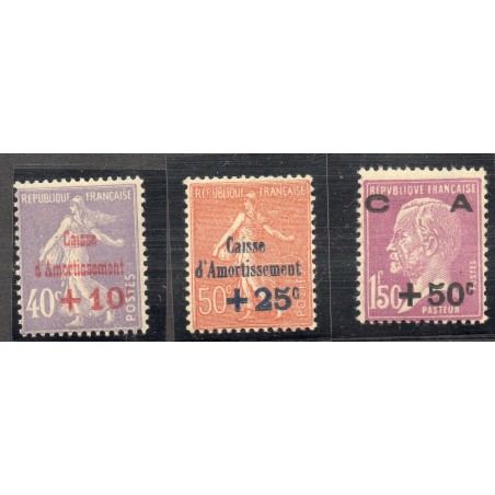 Timbre France Yvert No 249-251 Caisse d'amortissement neuf **