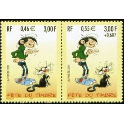 Timbre Yvert France No P3371A  Journée du timbre, Gaston Lagaffe issu de carnet paire