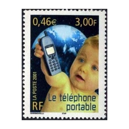 Timbre Yvert France No 3374 Communication, le téléphone portable