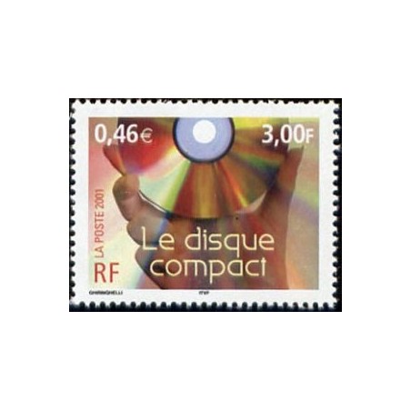 Timbre Yvert France No 3376 Communication, le disque compact