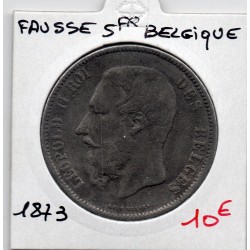 Belgique 5 Francs faux en étain 1873 TTB , KM - pièce de monnaie