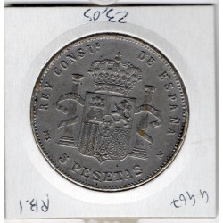 Espagne Fausse 5 pesetas 1885 TTB, KM -pièce de monnaie