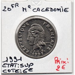 Nouvelle Calédonie 20 Francs 1991 Sup, Lec 114 pièce de monnaie