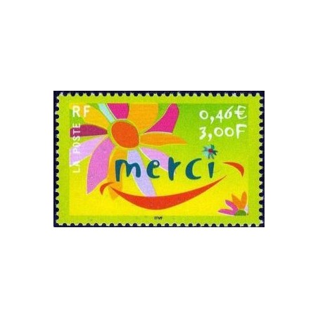 Timbre Yvert France No 3379 Messages, merci