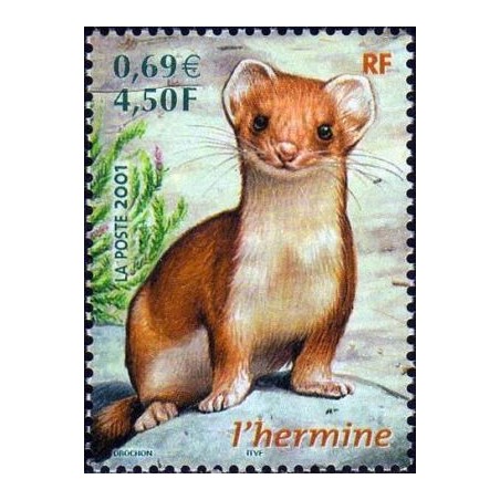 Timbre Yvert France No 3384 Hermine, série nature de France